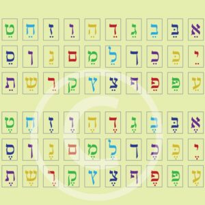 ערכת כרטיסי אותיות בניקוד צירה וסגול